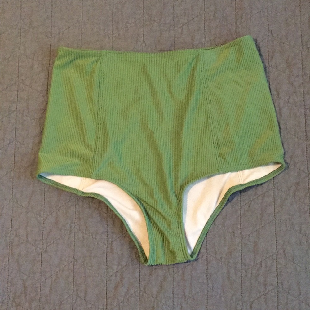 Kortni Jeanne Small Ribbed Green Swim bottom